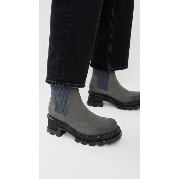 Dr. Martens Shoes - Dr. Martens Women's Corran Chelsea Boots Gunmetal Waxy Suede Waterproof